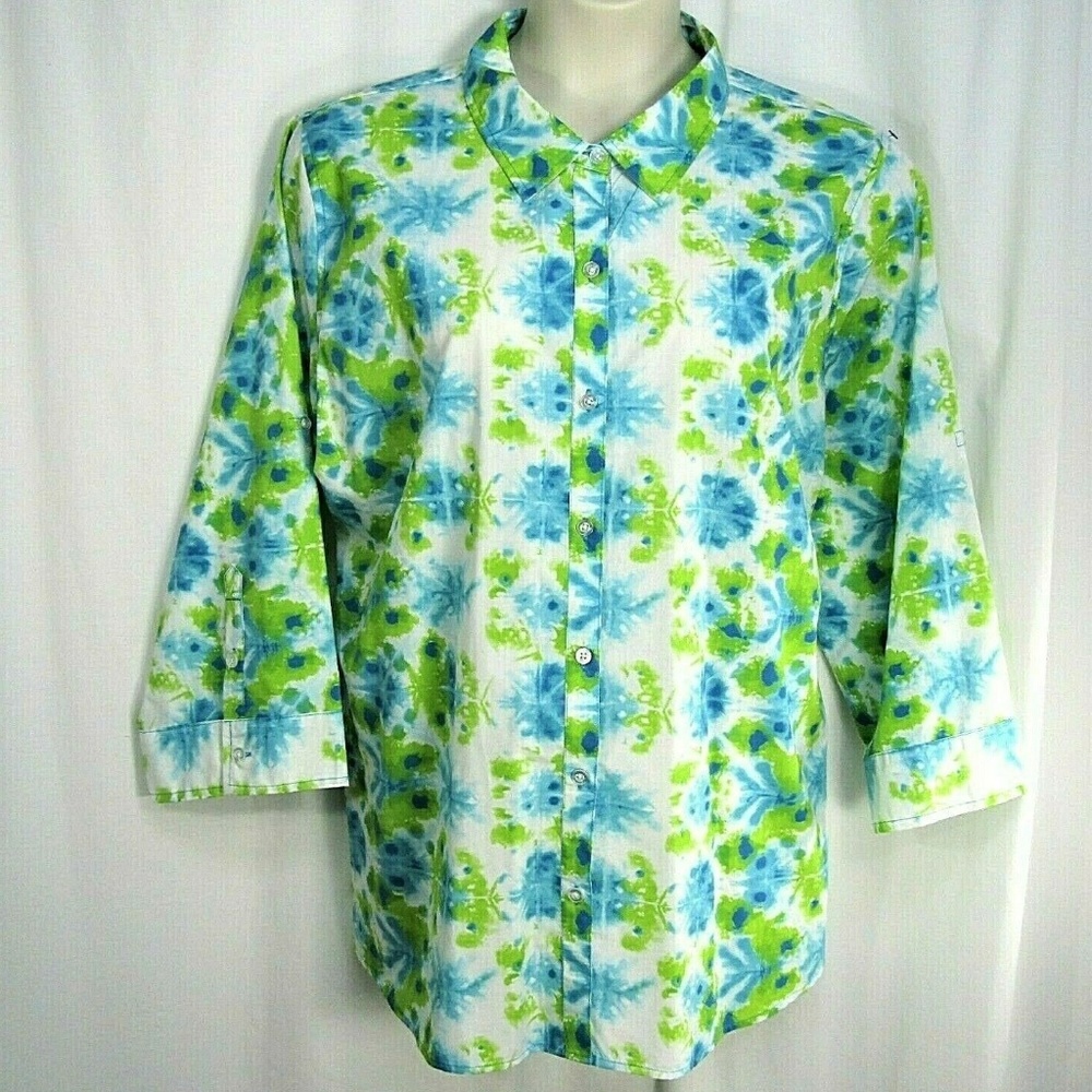 Caribbean Joe 3X Shirt Colorful Tie Dyed Soft Cott